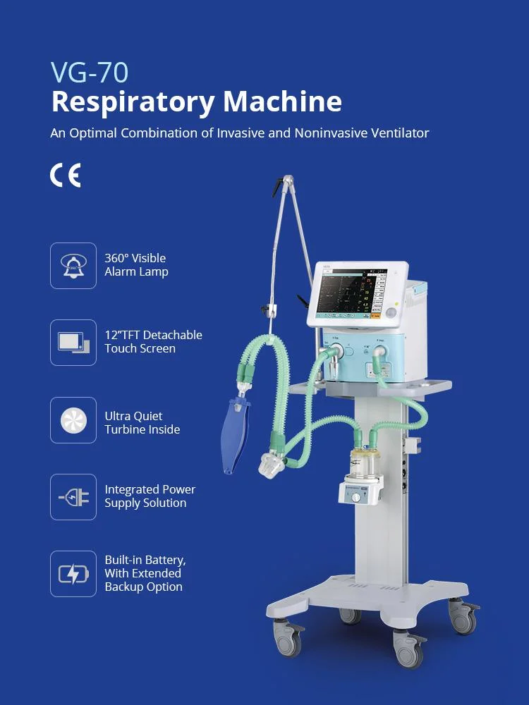 ICU Medical Equipment Transportable Emergency Ventilator VG70 with CE Aeonmed