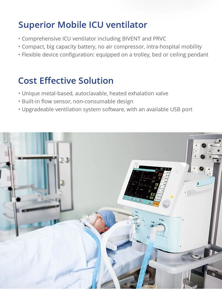 ICU Medical Equipment Transportable Emergency Ventilator VG70 with CE Aeonmed