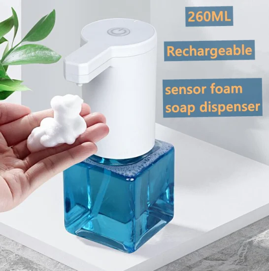 Distributeur automatique de désinfectant pour les mains sans contact de conception de mode Rechargeable par USB distributeur de savon mains libres de cuisine