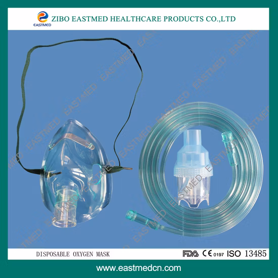 Nébuliseur médical jetable hôpital chirurgical PVC CE FDA Tube visage masque à oxygène pour nourrissons enfants et adultes approuvé CPR